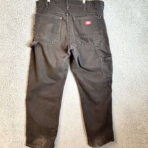 Vintage Dickies Carpenter Canvas Denim Jeans Size 34x30 Work Wear faded brown